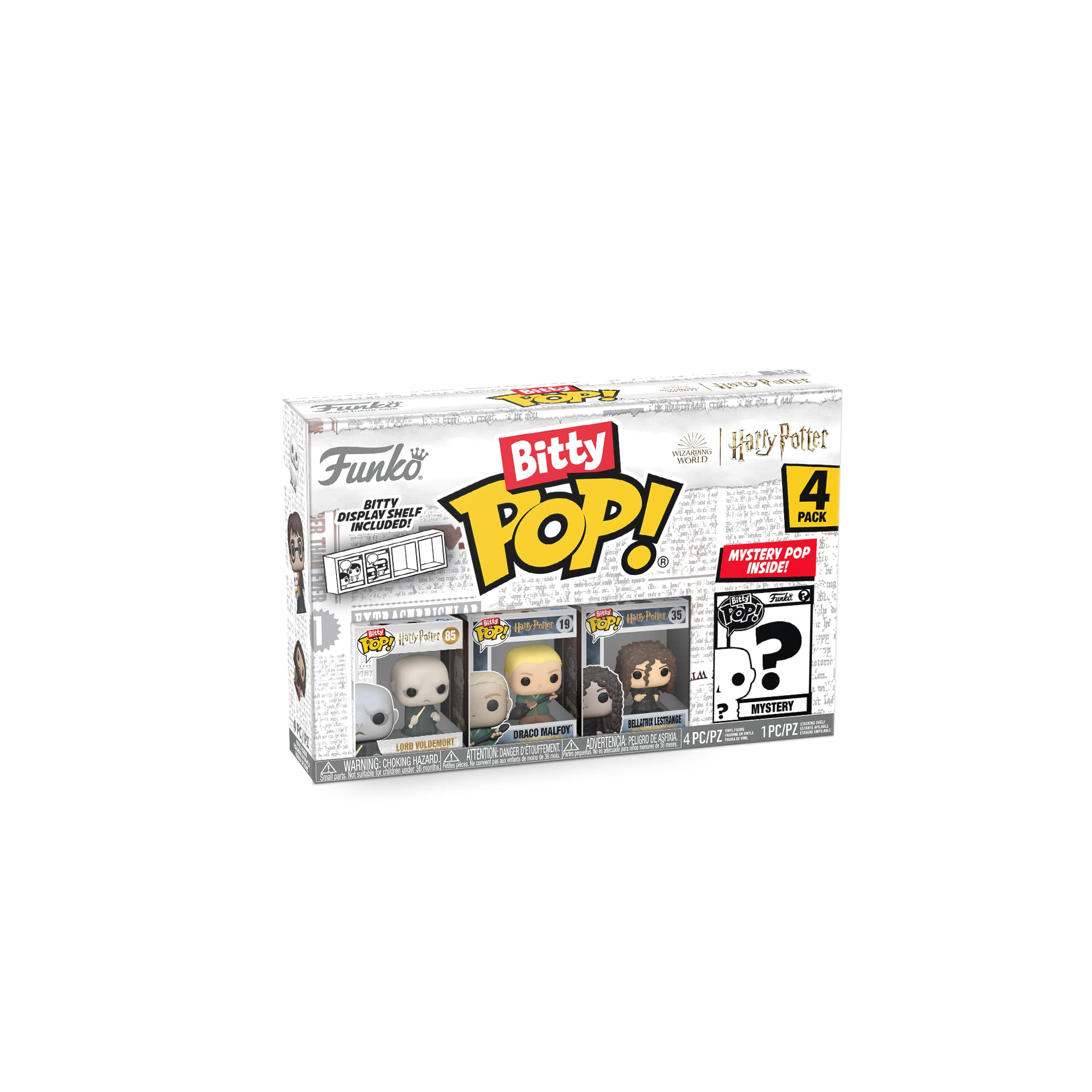 Funko Bitty POP! HP - Voldemort, 4-Pack - Lord Voldemort, Draco Malfoy (Quidditch), Bellatrix Lestrange and A Surprise Mystery Mini Figure - 0.9 Inch (2.2 Cm) - Harry Potter Collectable - Gift Idea - Image 9